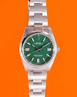 ROLEX OYSTER PERPETUAL 41MM 124300 GREEN DIAL 2021