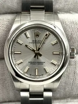 ROLEX OYSTER PERPETUAL 28MM SILVER DIAL STAINLESS STEEL BRACELET 276200 B&P 2021