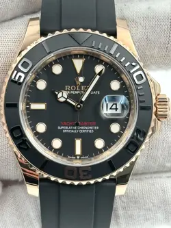 ROLEX YACHTMASTER 40MM ROSE GOLD OYSTERFLEX STRAP 126655 BOX & PAPERS 2021