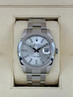 2021 ROLEX DATEJUST  41MM 126300 STAINLESS STEEL OYSTER SILVER DIAL