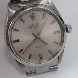ROLEX AIR KING PRECISION 34 MM STEEL OYSTER AUTOMATIC WATCH 5500 CIRCA 1968