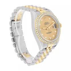 116233 Rolex Datejust 36 mm Champagne Diamond Dial Two Tone Diamond Watch