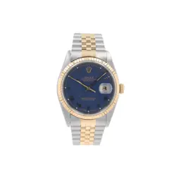 B&P ROLEX DATEJUST  16233 36MM PURPLE ROMAN NUMERAL DIAL FLUTED BEZEL JUBILEE