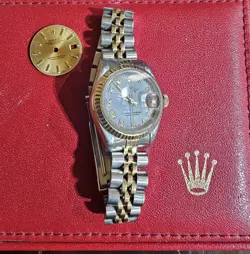 Ladies Rolex OP Datejust 69173 Two-Tone 18K Ivory Champagne gold Dial w Box dead