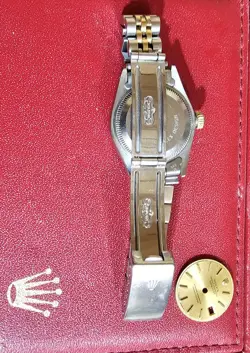 Ladies Rolex OP Datejust 69173 Two-Tone 18K Ivory Champagne gold Dial w Box dead