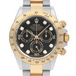 ROLEX COSMOGRAPH DAYTONA 8P DIAMOND 116523G BLACK F NUMBER SECOND HAND MENS