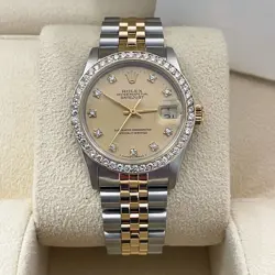 ROLEX DATEJUST 31 GOLD DIAMOND DIAL TWO-TONE JUBILEE DIAMOND BEZEL REF: 68273
