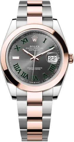 NEW FULL SET Rolex Datejust Wimbledon 41mm Everose Gold and Steel 126301 GRO