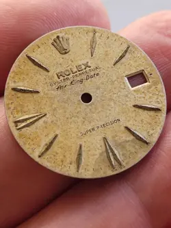 Rolex genuine vintage Air King date tropical raised Spear markers. rare beauty!