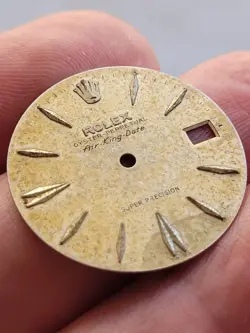 Rolex genuine vintage Air King date tropical raised Spear markers. rare beauty!