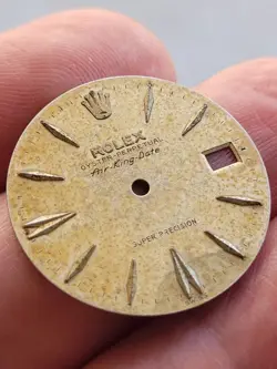 Rolex genuine vintage Air King date tropical raised Spear markers. rare beauty!