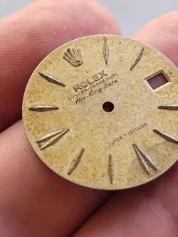 Rolex genuine vintage Air King date tropical raised Spear markers. rare beauty!