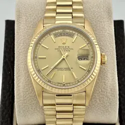 ROLEX DAY DATE PRESIDENT 18038 CHAMPAGNE DIAL 18K YELLOW GOLD 36MM