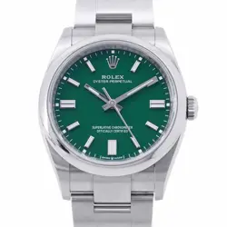 ROLEX OYSTER PERPETUAL 36MM STAINLESS STEEL GREEN DIAL 126000