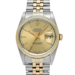 ROLEX 2/10  DATEJUST 16233 X NUMBER 1991 CHAMPAGNE WATCH R45_0203