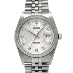ROLEX 2/10  DATEJUST 16234G P NUMBER AROUND 2000 SILVER COMPUTER/DIAMOND WATCH R