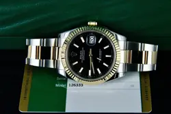ROLEX DATEJUST 41 126333 BLACK STICK DIAL 18K YELLOW GOLD & STAINLESS STEEL