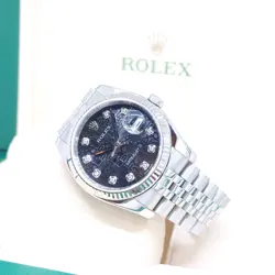 ROLEX 36MM BLACK JUBILEE DIAMONDS DATEJUST  116234 (V SERIES)