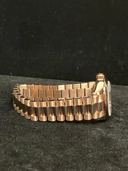 2021 Rolex Ladies Datejust 279165 Sundust Rose Gold 18kt President W Papers 28mm