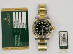ROLEX SUBMARINER 116613LN WITH CARD BLACK DIAL TWO TONE OYSTER BRACLET 40MM