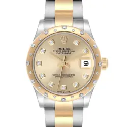 ROLEX DATEJUST 31 MIDSIZE STEEL YELLOW GOLD DIAMOND LADIES WATCH 278343