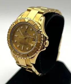 Rolex Yacht-Master Ref. 69628–  29mm, 18K Yellow Gold, Champagne Dial, w/ Card