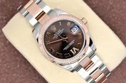 2017 ROLEX DATEJUST 31MM TWO TONE EVEROSE GOLD CHOCOLATE DIAMOND VI 178341RBR