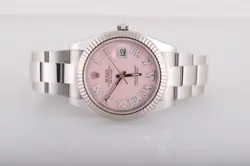 Rolex Datejust 126234 36mm Fluted Bezel Oyster Pink Diamond Roman Numeral Dial