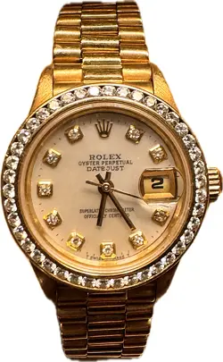 LADIES 18K GOLD ROLEX DIAMOND DATEJUST WATCH MODEL  69178