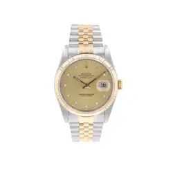 ROLEX DATEJUST 16233 36MM CHAMPAGNE DIAMOND (O.S) DIAL FLUTED BEZEL JUBILEE BAND