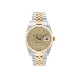 ROLEX DATEJUST 16233 36MM CHAMPAGNE DIAMOND (N S) DIAL FLUTED BEZEL JUBILEE BAND