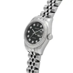 USED ROLEX Datejust 179174G Black Case Size 26×26mm Ladies Watch #2294