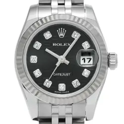 USED ROLEX Datejust 179174G Black Case Size 26×26mm Ladies Watch #2294