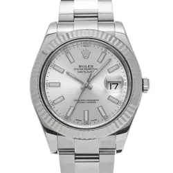 USED ROLEX DATEJUST II 116334 SILVER CASE SIZE 41×41MM MEN'S WATCH #21114