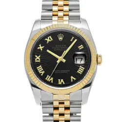 USED ROLEX DATEJUST 116233 BLACK CASE SIZE 36×36MM MEN'S WATCH #21224