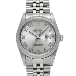 USED ROLEX DATEJUST 16220 SILVER CASE SIZE 36×36MM MEN'S WATCH #21104