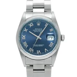 USED ROLEX DATEJUST 16200 BLUE CASE SIZE 36×36MM MEN'S WATCH #21254