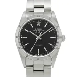USED ROLEX AIR KING 14010M BLACK CASE SIZE 34×34MM MEN'S WATCH #2134