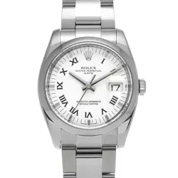 USED ROLEX OYSTER PERPETUAL DATE 115200 WHITE MEN'S WATCH #2224
