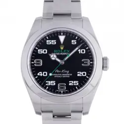USED ROLEX AIR KING 116900 BLACK MEN'S WATCH #23134