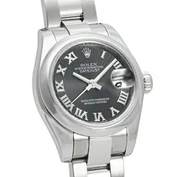 USED ROLEX Datejust 179160 Black Ladies Watch #2294