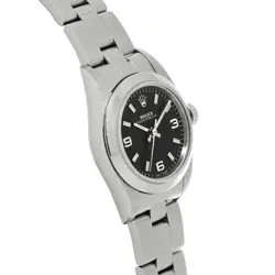 USED ROLEX Oyster Perpetual 76080 Black Case Size 24×24mm Ladies Watch #24124