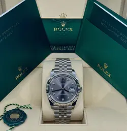MINT ROLEX DATEJUST 41MM, RHODIUM DIAMOND, JUBILEE, 126334, DATED 2023