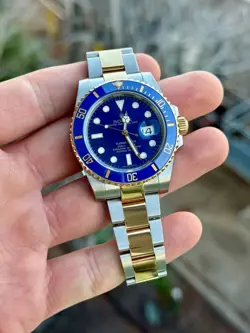 2017 ROLEX SUBMARINER 116613 BLUE 40MM W/ ROLEX WARRANTY CARD + HANG TAG