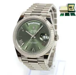 2023 ROLEX DAY-DATE PRESIDENT 228239 40MM OLIVE DIAL 18K WHITE GOLD BOX PAPERS