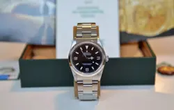 ROLEX EXPLORER 14270 SILVER OYSTER BRACELET WITH SILVER BEZEL FULL SET
