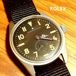 Rolex Geneva Military Vintage Hand-wound black Watch Vietnam War Working Japan