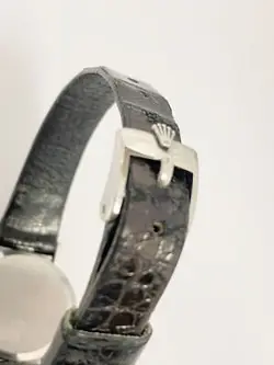 ROLEX WG Cellini 3653 Cal.1600 buckle Hand Wound Silver Dial Dress
