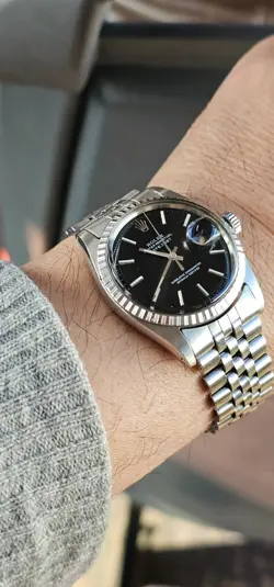 VINTAGE ROLEX DATEJUST 1603 BLACK DIAL MEN'S AUTOMATIC WATCH 1968