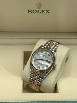 ROLEX DATEJUST 36MM ROSE GOLD MOTHER OF PEARL DIAMOND BRAND NEW FULL SET 126231